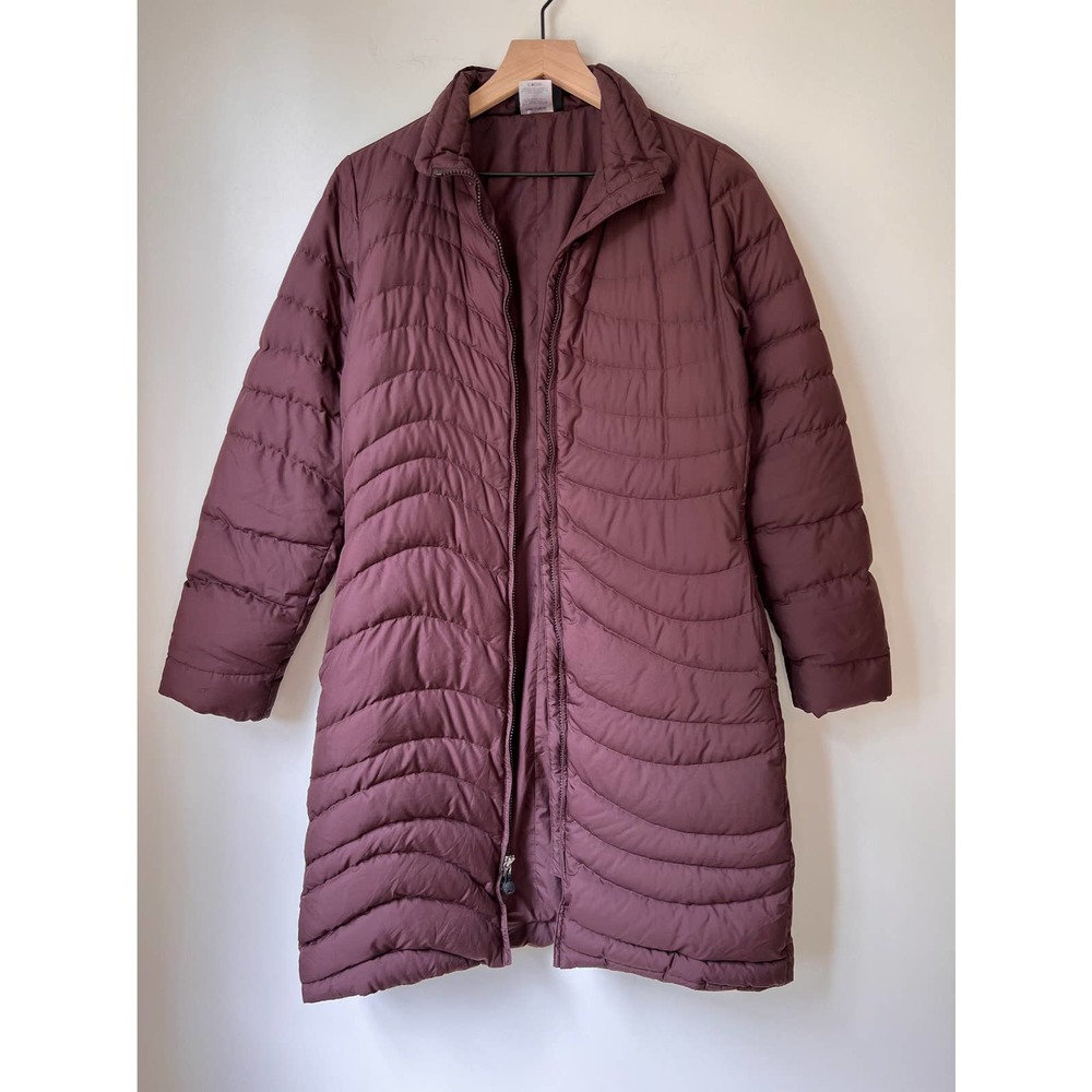 Patagonia Silent Down Parka -  Full Length Two Way Zip Up - Plum